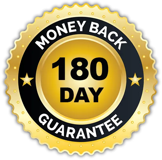 180 day money back guarantee badge